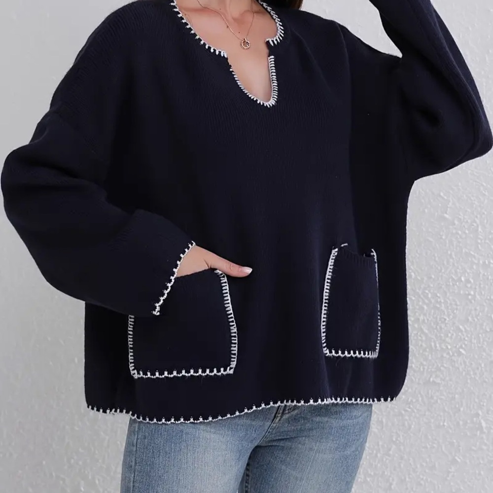 This embroidery knit sweaters is comfortable size M ,